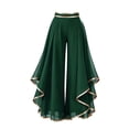 thumbnail image 4 of WCJM Women's Casual Pants High Waist Chiffon Pants for Women Wide Leg Ruffled Spring Summer Casual Dance Trousers, 4 of 4