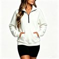 thumbnail image 3 of Asgosdo Women's Sweatshirts Zipper Long Sleeve Lapel Oversized Pullover Casual Fashion Lightweight Fall Tops, 3 of 5