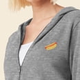 thumbnail image 5 of Dalix Hot Dog Embroidered Fleece Cropped Zip Hoodie Cold Fall Winter Womens in Athletic Heather 2XL XX-Large, 5 of 5