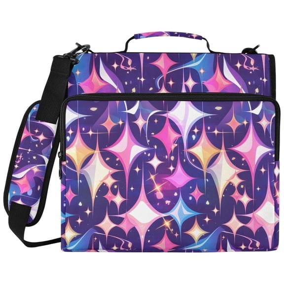 ALAZA Zipper Binder Geometric Shiny Pattern 2 inch 3 Ring 500 Sheet Capacity Trapper Keeper File Folder Organizer Bag