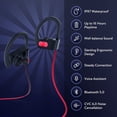 thumbnail image 5 of MPOW New Wireless Sport Bluetooth Headphones, CVC 6.0 Wireless Headphones, Bluetooth 5.0 In-ear Headphones with Biult-In Mic, IPX7 Waterproof for Running – Red & Black, 5 of 9