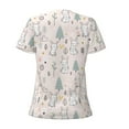thumbnail image 4 of Naloa Rabbit Forest Print T-Shirts Short Sleeve V Neck Tees for Women Fashion Tops Trendy Lightweight Soft Casual Summer Outfits Clothes, 4 of 5