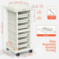 thumbnail image 5 of TASALON Upgrade Salon Trolley Cart with Wheels for Salon Station, 6 Drawer Salon Rolling Cart for Extra Storage, Multipurpose Salon Cart, Beauty Cart, Tattoo Cart, Hair Cart for Hair Stylist - White, 5 of 7