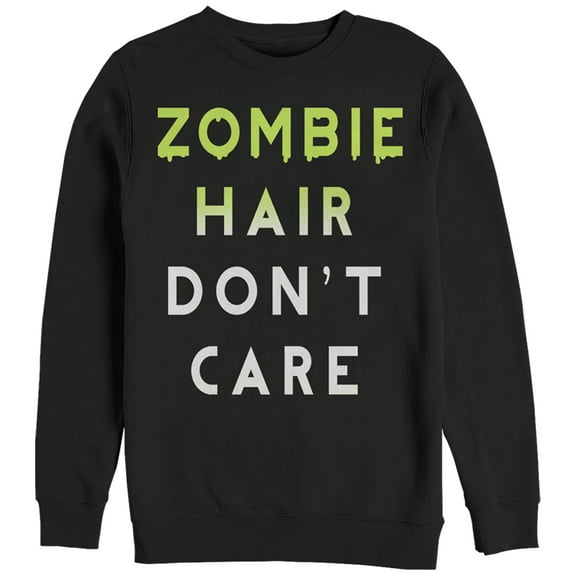 Women's CHIN UP Halloween Zombie Hair Don't Care Sweatshirt Black Medium