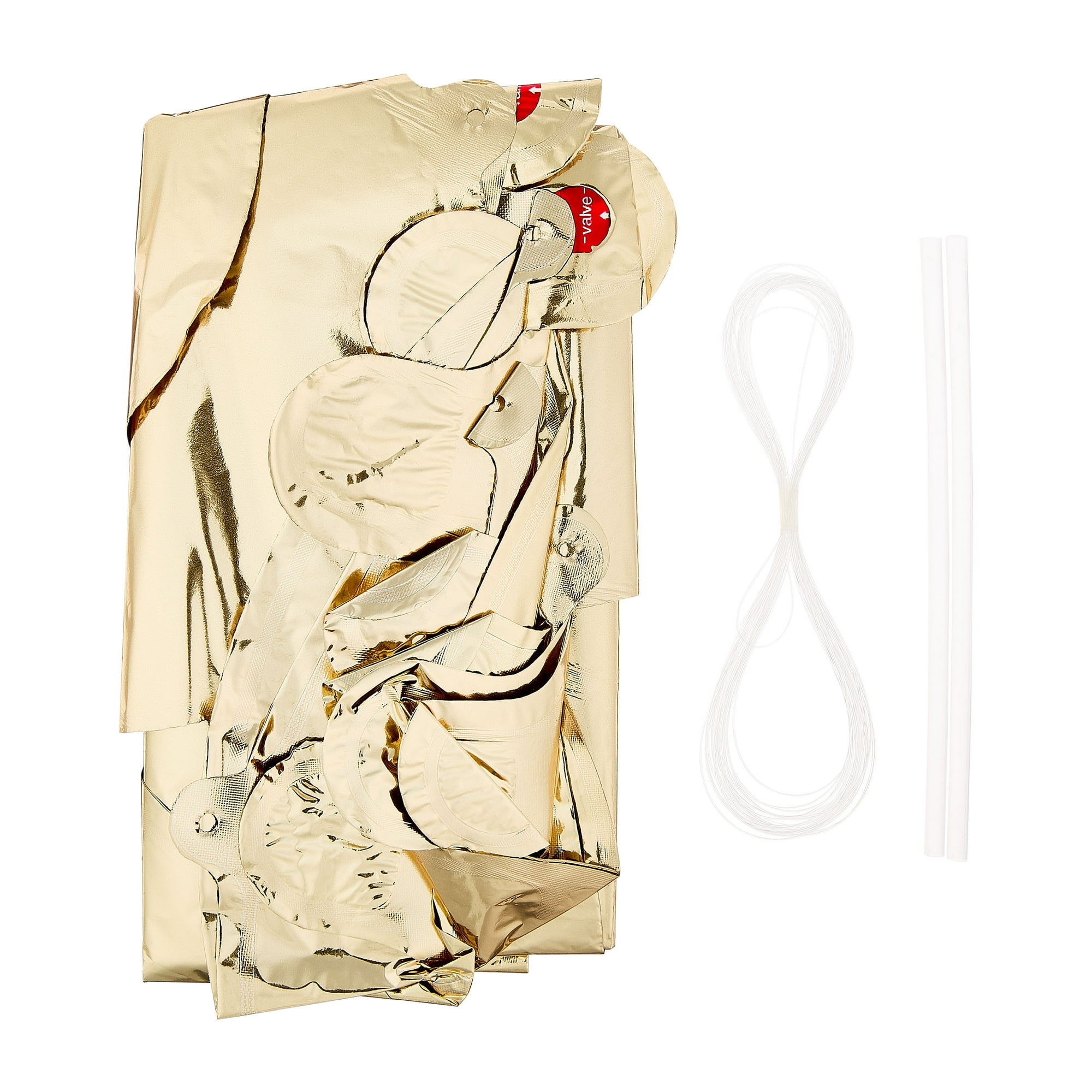 Gold Happy Birthday Air-Filled Balloon Banner, 16 Pieces, by Way To Celebrate