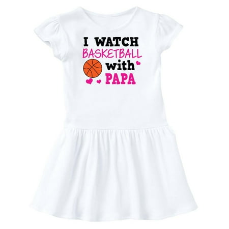 

Inktastic I Watch Basketball with Papa Gift Toddler Girl Dress