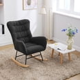 thumbnail image 6 of Glider Rocking Chair, Rocking Chair with Armrests, 24" H Backrest and Thick Cushion, Uplostered Accent Armchair, 6 of 8