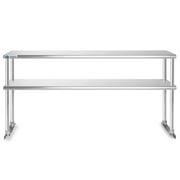 GRIDMANN NSF Stainless Steel Commercial Kitchen Prep & Work Table Plus A 2 Tier Shelf - 72 in. x 12 in.