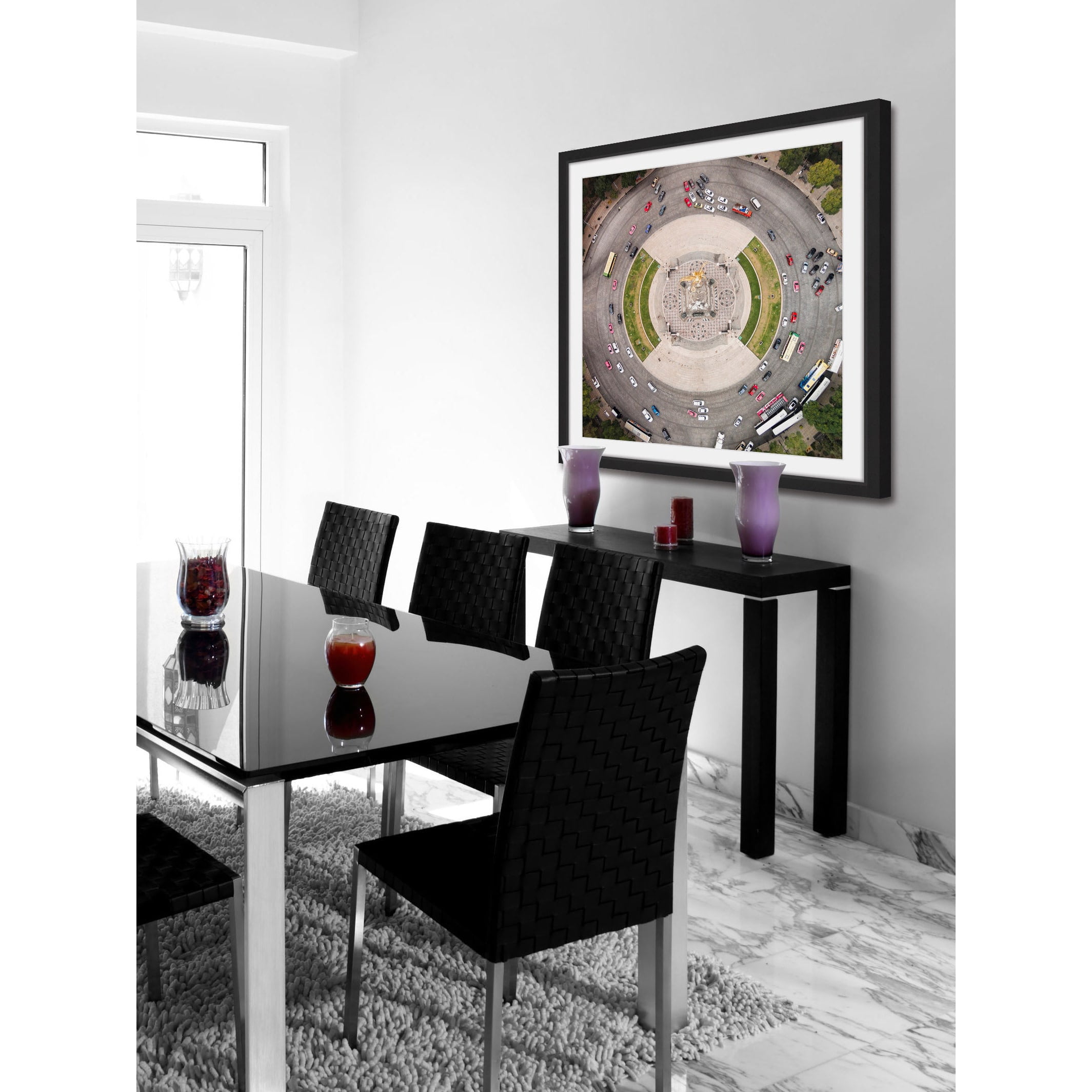 Marmont Hill "In and out Circle" by Karolis Janulis Framed Painting Print