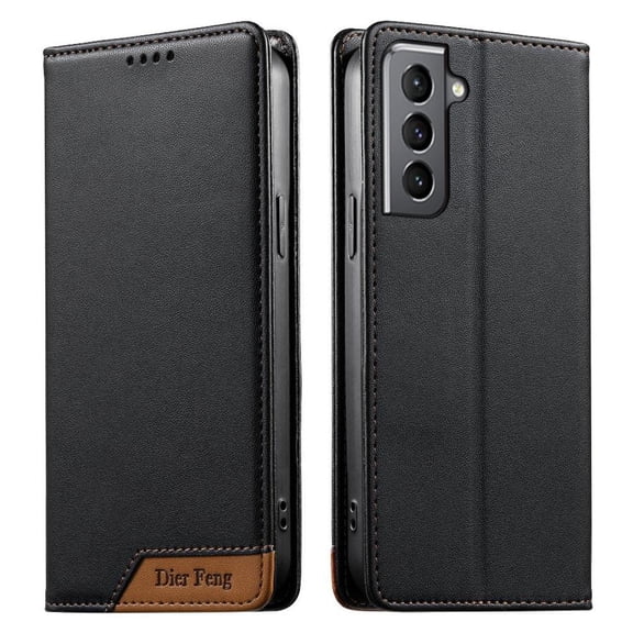 Wallet Case for Samsung Galaxy S21 RFID Blocking Flip Cover with Card Slots & Cash Pocket, Strong Magnetic Closure, Wireless Charging Compatible Black