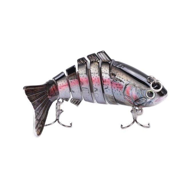 Señuelo Swimbait multiarticulado, cebo duro de pesca de varias secciones con 2 anzuelos para lubina, trucha, agua dulce y salada1 # YUNYI BRAND Deportes