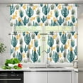 thumbnail image 4 of Kitchen Curtains Sets with Valance and Tier Sets Kitchen Window Curtains Kitchen Curtain Tiers Long Tier Curtains Cafe Curtains Rod Pocket Valances Home Decor Cactus, 4 of 5