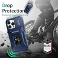 thumbnail image 6 of For iPhone 16 Pro Max Slim Fit Shockproof Hybrid with Slide Camera Cover & Rotated Ring Kickstand, [Military-Grade] Phone Case For iPhone 16 Pro Max 6.9",Blue,For iPhone 16 Pro Max, 6 of 8
