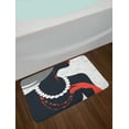 thumbnail image 2 of Vintage Woman Bath Mat, Flat Design Silhouette Lady Wearing Pearl Necklaces and Gloves, Plush Bathroom Decor Mat with Non Slip Backing, 29.5" X 17.5", Black Grey and Vermilion, by Ambesonne, 2 of 2