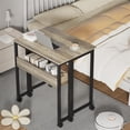 thumbnail image 5 of Folding Desk Small Rolling Desk with Storage Shelf,24.8 inch Foldable Computer Desk with Wheels for Small Space,Easy Assembly, Grey Wash, 5 of 10
