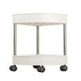 thumbnail image 2 of Todaioua Storage Rolling Cart, 2 Tier Utility Cart Kitchen Slim Mobile Storage Unit Organizers with Wheels for Bedroom Bathroom Office Table Side in Narrow Places, White, 2 of 6