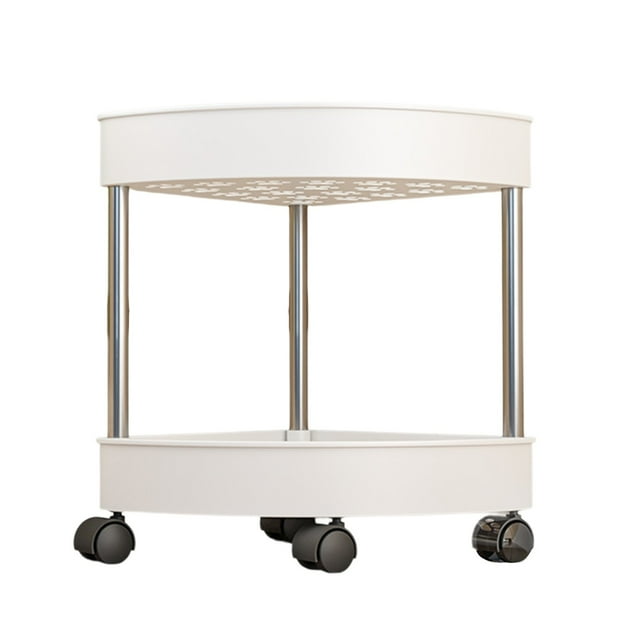 Étagère de Rangement d'Angle pour Salle de Bain avec 4 Niveaux Amovibles à Roulettes et Trous de Drainage