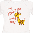 thumbnail image 4 of Inktastic My Meemaw Loves Me- Cute Giraffe Boys or Girls Long Sleeve Baby Bodysuit, 4 of 5
