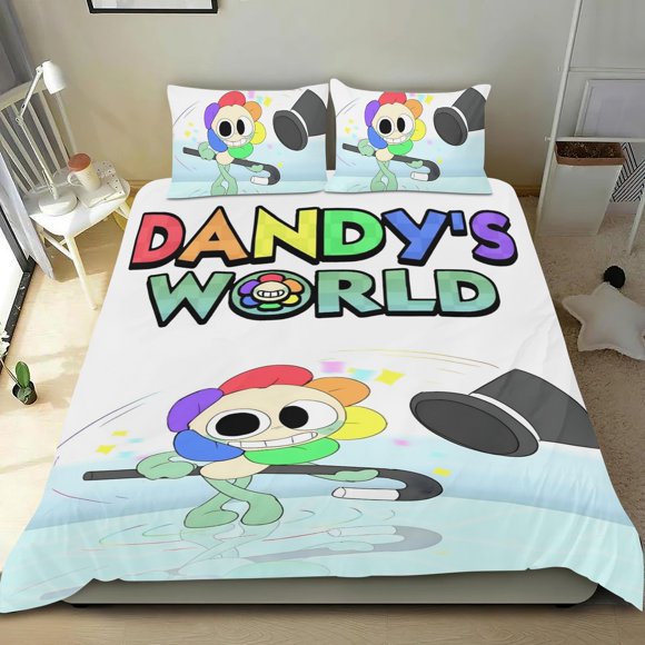 El Mundo de Dandy Conjunto de sábanas temático, trío de piezas, cómodo y amigable con la piel, diseño único, regalo de decoración para el hogar para familiares, amigos y fans,135cm *200cm
