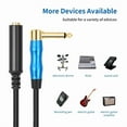 thumbnail image 6 of 1/4 Inch Right Angle TS Male to 1/4 Inch TS Female Adapter, 6.35mm 1/4" Mono Connector for Bottom Plug Guitar, 6 of 10