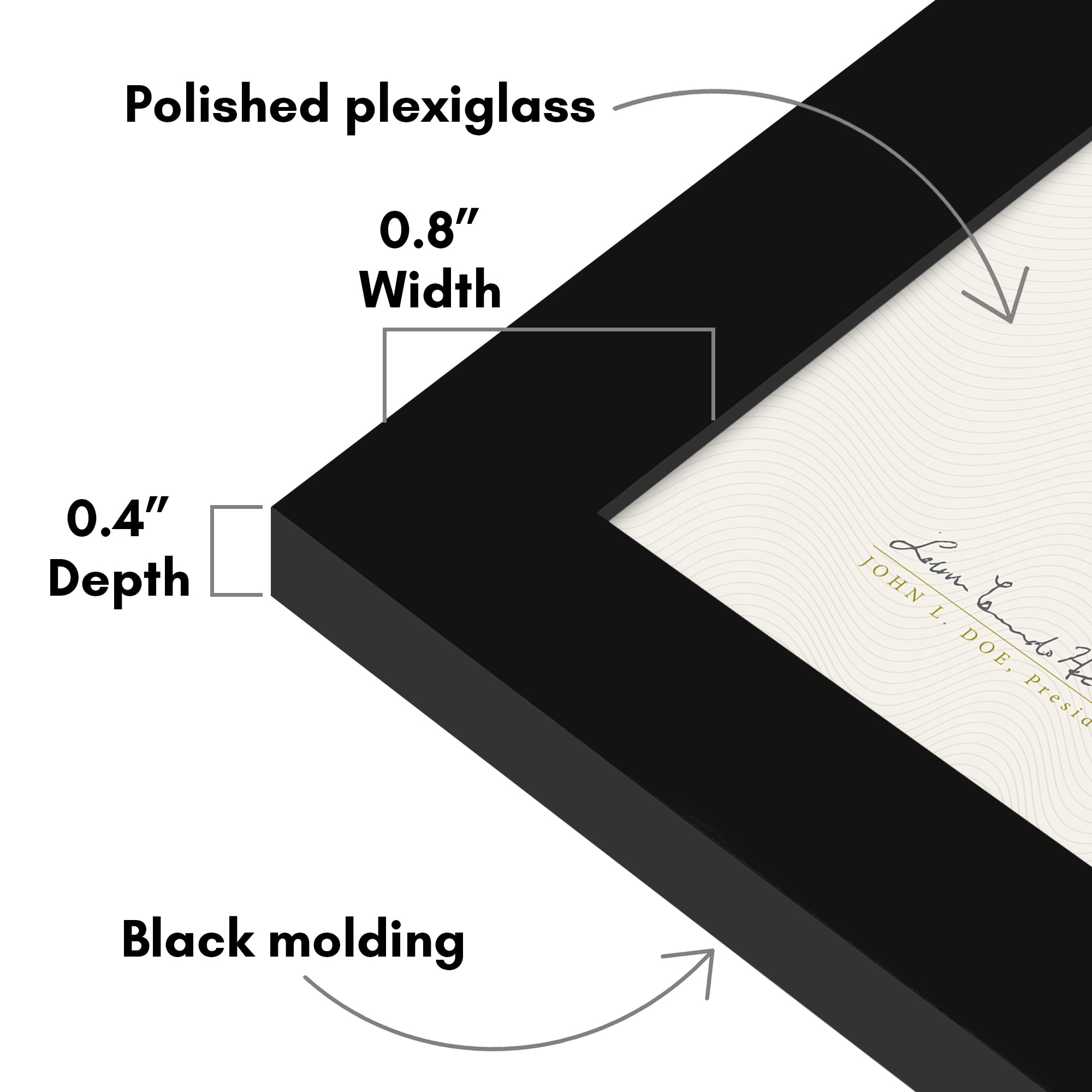 Americanflat 8.5x11 Picture Frame with Polished Plexiglass 12 Pack Signature Collection Frames Photo - Black