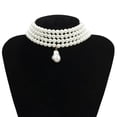 thumbnail image 3 of HLONK Collier Ras du Cou Élégant pour Femmes, Perles Multi-Couches, 3 of 7
