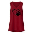 thumbnail image 2 of PATLOLLAV Women's,Womans Tops,Woman Casual Loose Solid Love Print V-Neck Sleeveless Tank Tops, 2 of 6