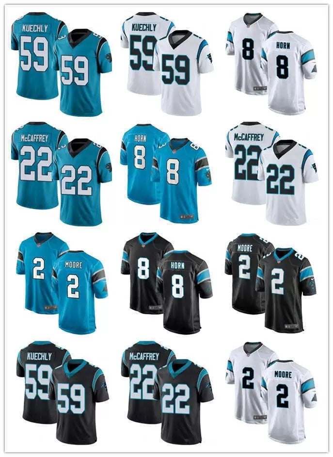 NFL_Jerseys 13H Jerseys de football Carolina''panthers'''men Jersey 79 Ikem  Ekwonu 59 Luke''kuechly 22 Christian McCaffrey 2 DJ Moore 