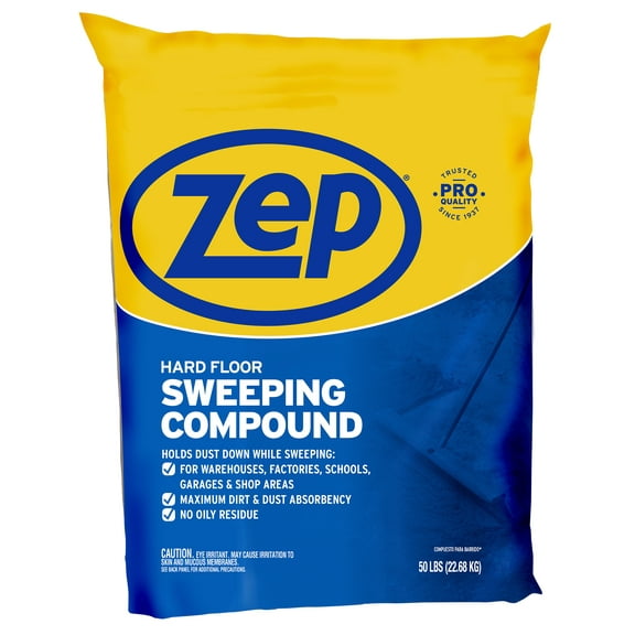 Zep Hard Floor Sweeping Compound - 50lb (1 Unit) HDSWEEP50 - Holds Down Dust While Sweeping Garages, Contruction Sites, Homes, Schools, and Businesses - Dirt and Dust Absorbency, No Oily Residue