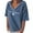 Blue, variant on Womens Hooded Summer Tops Short Sleeve V Neck Heart Hoodies Top Loose Fit Trendy Casual Going Out Clothes (Avail for Plus Size)