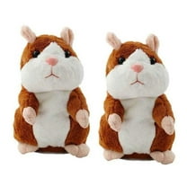 Talking Hamster Toy 2 Pack Animal Talking Toys Repeats What You Say Mimicry Pet Talking Record for Boys & Girls Plush Interactive Toys, Brown