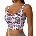 thumbnail image 2 of Fotbe Red Wine Glass Bottle Sujetador Deportivo Largo sin Aros para Mujer con Almohadillas y Soporte Medio, Transpirable y Absorbente, Camiseta Tipo Chaleco o Tank Top-XX-Large, 2 of 8