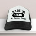 thumbnail image 6 of 90th Birthday Gifts Made in 1936 All Original Parts Bday Hat Turning 90 Birthday Party Trucker Hat Black, 6 of 8