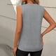 thumbnail image 3 of Top sin mangas de cuello redondo liso de verano para mujer - Corte holgado, mezcla de poliéster - Camiseta sin mangas informal para el día a día, 3 of 5