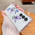 thumbnail image 4 of for Samsung Galaxy Z Fold 7 Bling Case, Shockproof Glitter Crystal Clear Cute Sparkle Soft TPU Bumper PC Protective Phone Cover for Women Girls for Samsung Galaxy Fold 7 5G, Purple Butterfly, 4 of 12