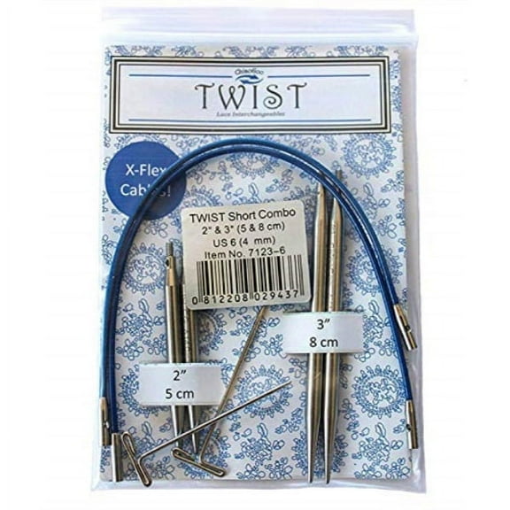 ChiaoGoo X-Flex TWIST Shorties Combo Pack Including 2- and 3-Inch Tips, 5- and 6-Inch X-Flex Cables, 2 Tightening Keys