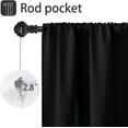 thumbnail image 3 of Green and Black Kitchen Window Curtains 27.5 x 36 Inch Small Short Mini Cafe Rod Pocket Gothic Goth Ombre Dark Cool Anime Living Bedroom Room Home Treatment Set of 2 Curtain Panels Drapes Tiers, 3 of 6