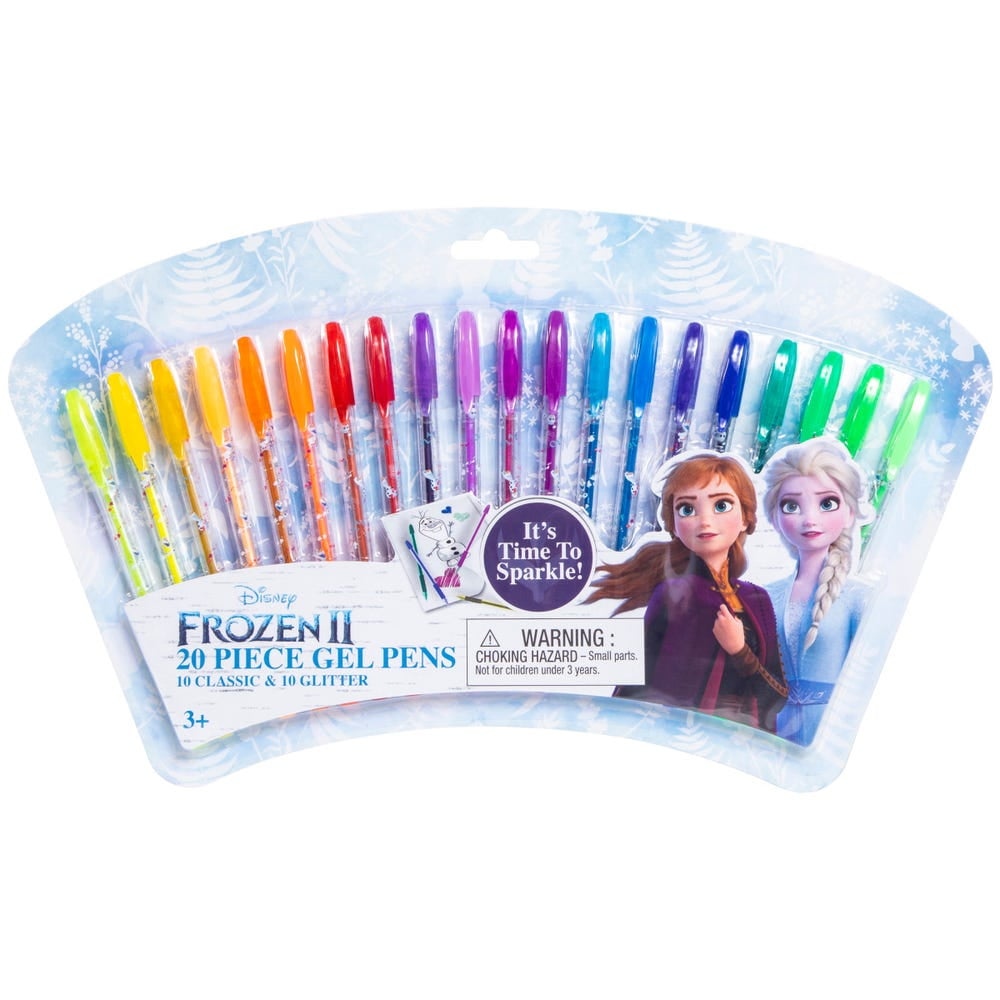 4 x Disney Frozen Gel Pens Kids Stationery Anna Elsa Official Pen Set 