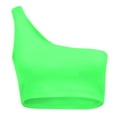 thumbnail image 3 of outfmvch crop tops for women ladies single shoulder crop sport bra slim camis tank vest womens tops tank top for women crop tops green, 3 of 9
