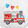 thumbnail image 4 of Inktastic Valentine's Day Fire Truck with Hearts Boys or Girls Baby Bib, 4 of 4