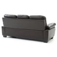 thumbnail image 4 of Passion Furniture PF-G674-S Marta 78 in. Flared Arm Faux Leather Straight Sofa in Dark Brown, 4 of 5
