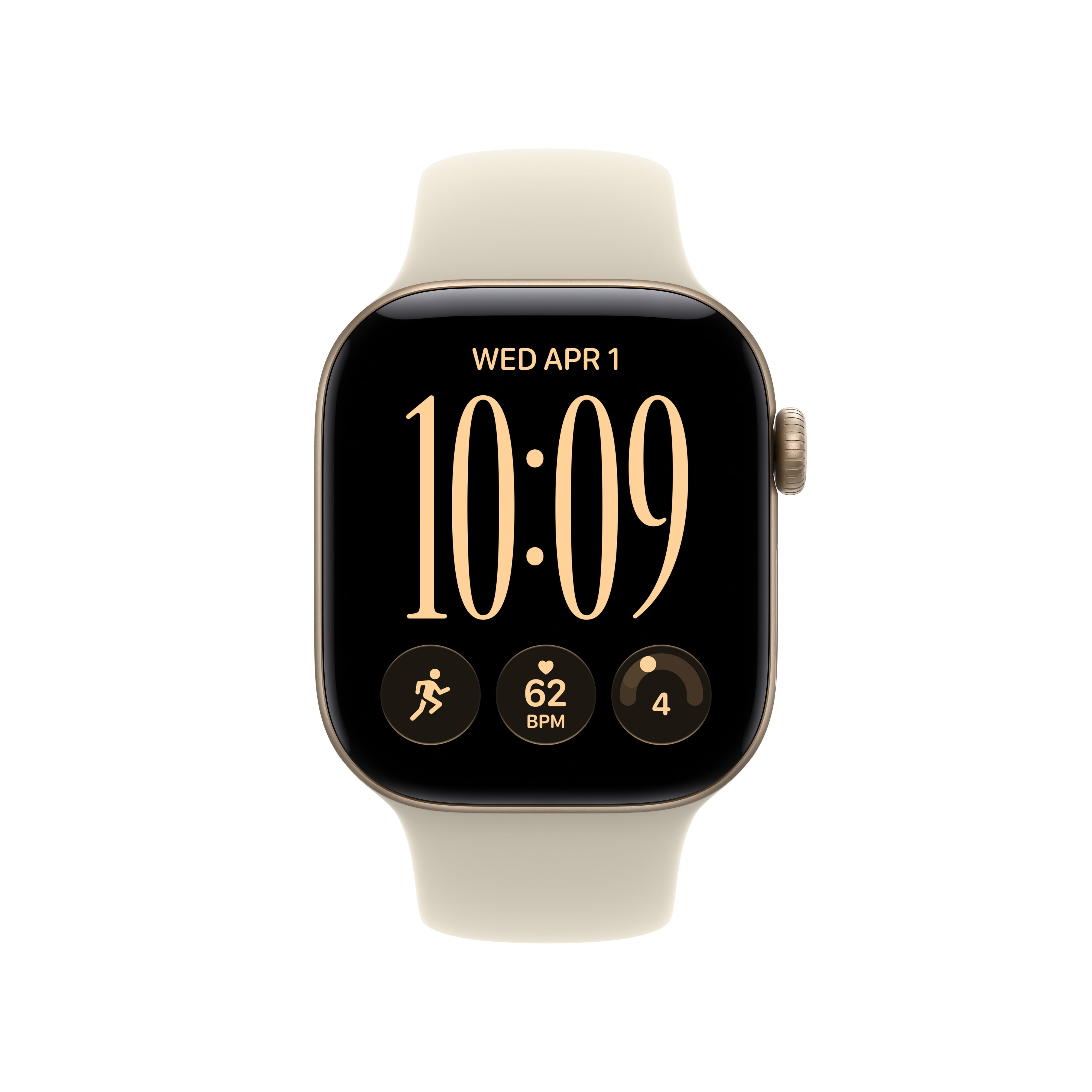 Apple Watch Series 12 GPS 42mm Light Gold Aluminum Case with Sand Sport Band - S/M