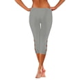 thumbnail image 4 of Capri Leggings for Women Spring Summer Elastic High Waist Slim Fit Hollow out Workout Yoga Pants Capris Leggings, 4 of 5