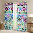 thumbnail image 2 of Aztec Blackout Curtains 52"Wx63"L Neon Geometric Diamond Curtains & Drapes Western Bohemian Window Curtains Exotic Tribal Geometry Window Treatments 2 Panels Southwestern Room Decor, 2 of 6