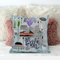 thumbnail image 2 of City Palace Throw Pillow with Removable Cover in Gray Blue Green 16x16, 2 of 4