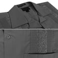 thumbnail image 2 of Men's Guayabera Cuban Beach Wedding Casual Short Sleeve Dress Shirt (Charcoal, 3XL), 2 of 4