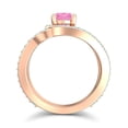thumbnail image 4 of 2.50 Ct Beautiful Round Cut Pink Sapphire & Aquamarine Gemstone Wedding Ring for her Solid 18K Rose Gold Size 8 by Diamond-Capitals, 4 of 8