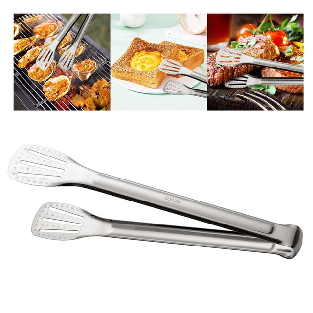 Pinzas de cocina BLESIY acero inoxidable antideslizantes para servir alimentos