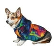 thumbnail image 7 of Fotbe Vibrant Rainbow Parrot Fantasy Print Small Dog Sweater Hoodies Pet Grey Hooded Soft Fleece Sweatshirts with Pocket Fall Winter Puppy Cat Sweaters Warm Clothes-Small, 7 of 7