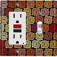 thumbnail image 1 of Metal Light Switch Plate Cover Colorful Safari African Tribal Art Pattern SFR017, 1 of 1